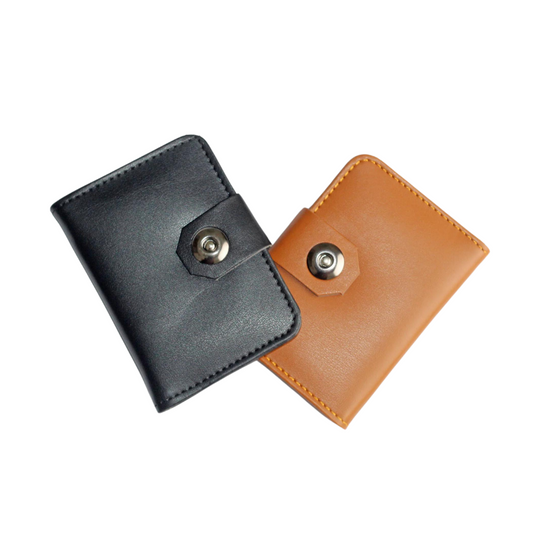 PURE SYNTHETIC LEATHER WALLET WITH MAGNETIC BUTTON LOCK